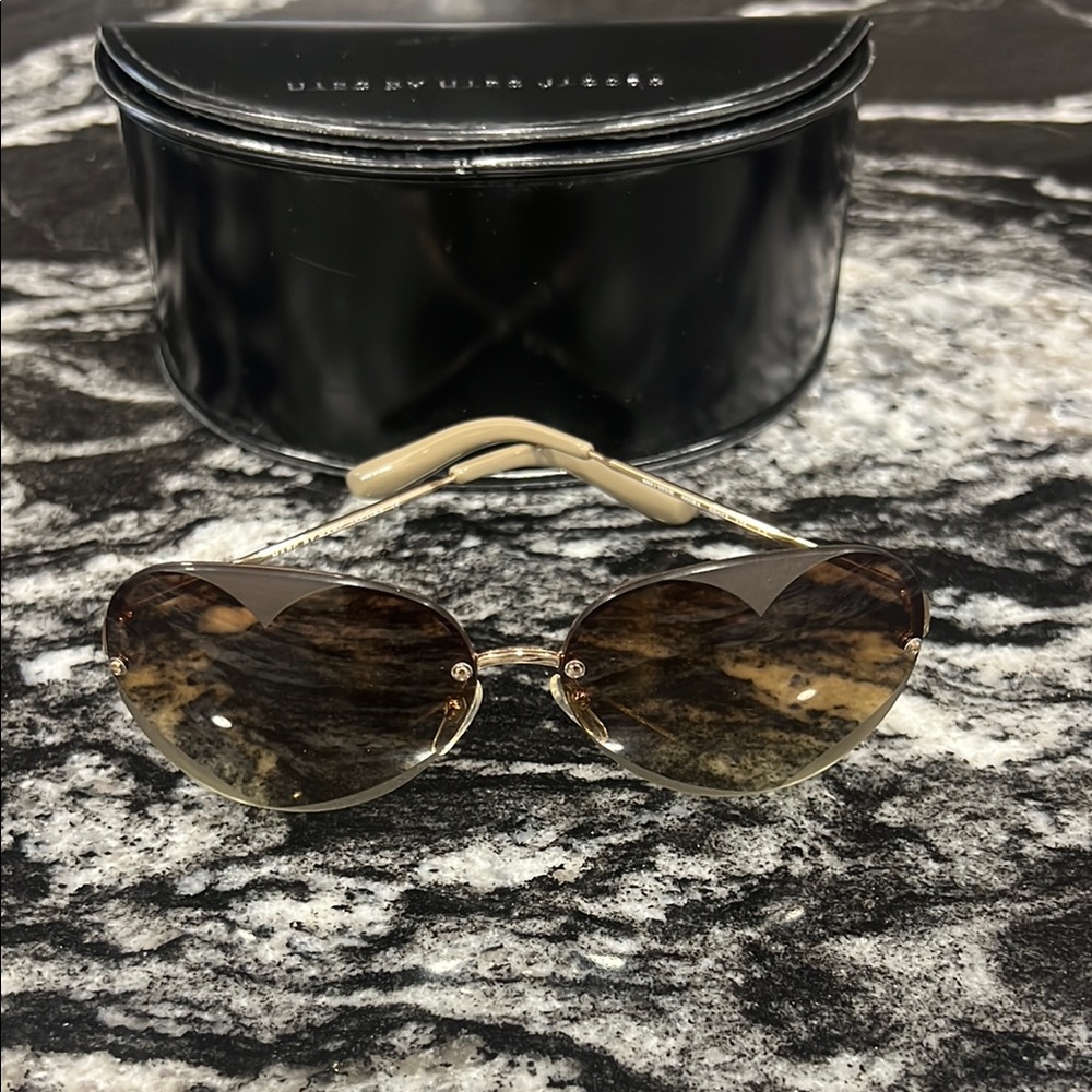 Marc By Marc Jacobs Brown Aviator Sunglasses